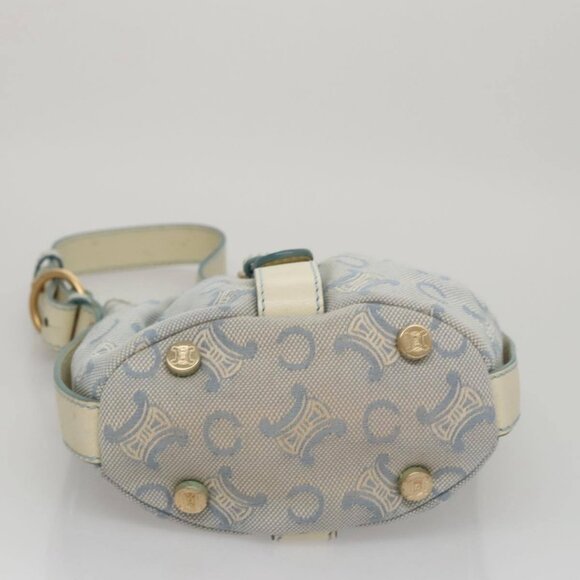 CELINE C Macadam Canvas Shoulder Bag Light Blue - Picture 5 of 15